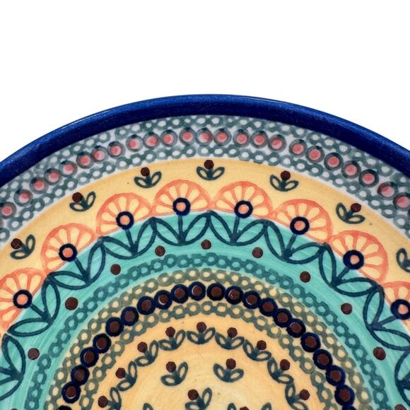 Polish Pottery Salad Dessert Plate 8" Prairie Sunrise Unikat Stoneware Lot 2 - Picture 5 of 7